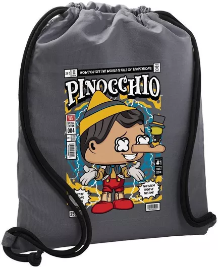 Παιδική Τσάντα Πλάτης Koupakoupa Pinocchio 48x40cm Γκρι