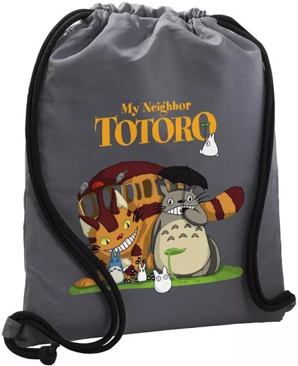 Παιδική Τσάντα Πλάτης Koupakoupa Totoro And Cat 48x40cm Γκρι
