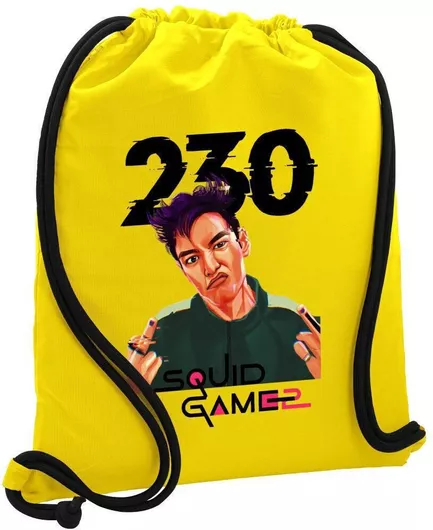 Παιδική Τσάντα Πουγκί Koupakoupa Squid Game 2 40x48cm Κίτρινο