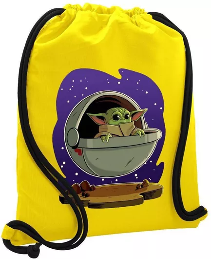 Παιδική Τσάντα Πουγκί Koupakoupa Baby Yoda Mandalorian 48x40cm Κίτρινο