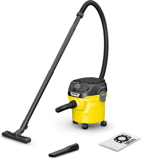 Σκούπα Υγρών / Στερεών Karcher KWD 1 W V-12 / 2 / 18 1000W με Κάδο 12lt Κίτρινο