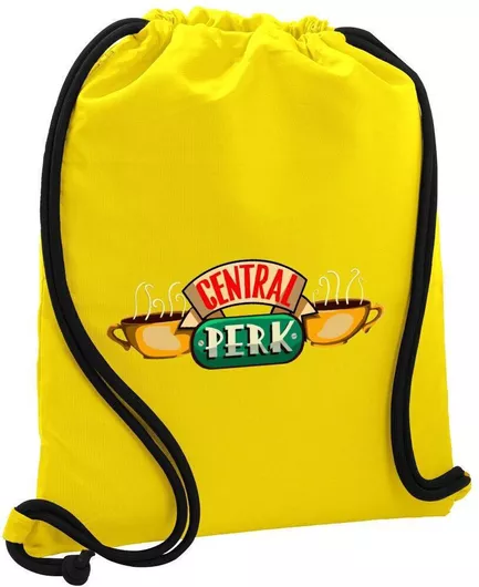 Παιδική Τσάντα Πουγκί Koupakoupa Central Perk 40x48cm Κίτρινο