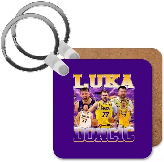 Μπρελόκ Luka Doncic Basketball Ξύλινο Τετράγωνο Mdf