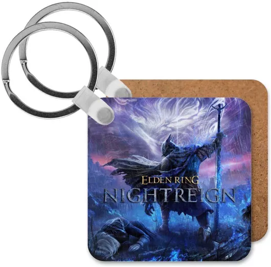 Μπρελόκ Elden Ring Nightreign Ξύλινο Τετράγωνο Mdf