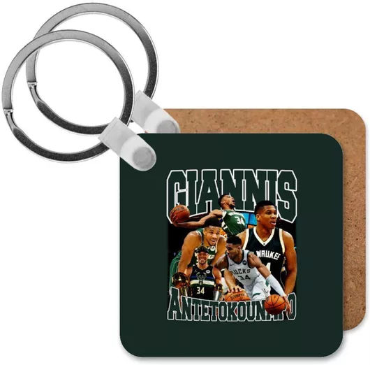 Μπρελόκ Giannis Antetokounmpo Ξύλινο Τετράγωνο Mdf