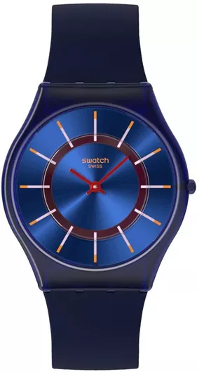 Γυναικείο Ρολόι Swatch με Μπλε Καουτσούκ Λουράκι