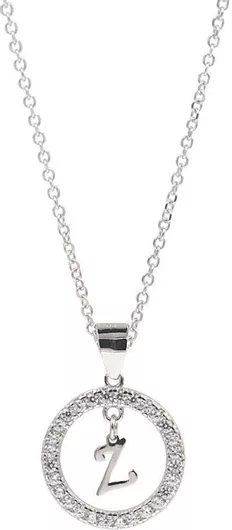 Γυναικείο Κολιέ Q-Jewellery Μονόγραμμα με ΖιργκόνΑσήμιΛευκό 