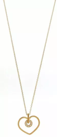 Κολιέ Q-Jewellery με σχέδιο ΚαρδιάΧρυσό 14Κ με Διαμάντι
