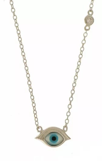 Γυναικείο Κολιέ Q-Jewellery ΜατάκιΑσήμιΛευκό 