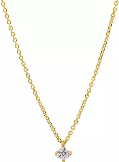 Γυναικείο Κολιέ Q-Jewellery με ΔιαμάντιΧρυσό 14ΚΚίτρινο 