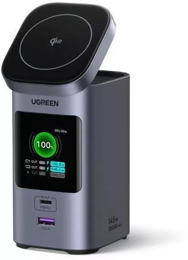 Ugreen PB771 Power Bank 20000mAh 145W με Θύρα USB-A & 2 Θύρες USB-C Power Delivery Ασημί