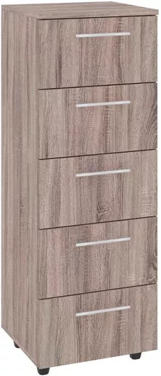 Συρταριέρα Κρεβατοκάμαρας Ξύλινη με 5 συρτάρια Truffa 40x38x112cm Καφέ