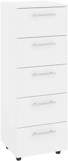 Συρταριέρα Κρεβατοκάμαρας Ξύλινη με 5 συρτάρια 40x38x112cm Λευκό