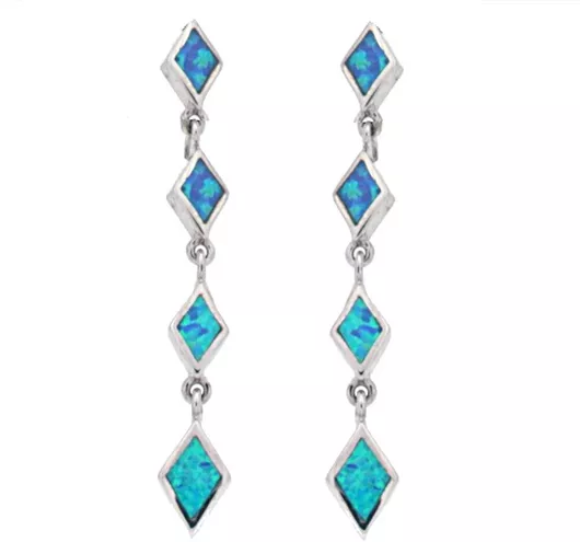 Σκουλαρίκι GLS Jewels ΚρεμαστόΑσήμι με Πέτρες