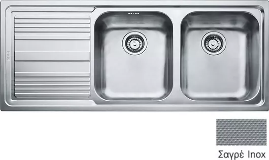 Νεροχύτης Franke LLL 621 ΡΑ Δεξιός Ένθετος Inox Σαγρέ Μ116xΠ50cm Ασημί