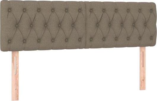 Κεφαλάρι Κρεβατιού vidaXL LED Taupe 144x7x78-88cm Υφασμάτινο 1τμχ Μπεζ-Γκρι