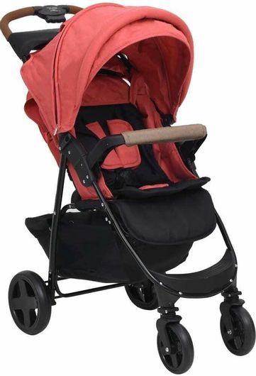 Πολυκαρότσι vidaXL 2 σε 1 από Νεογέννητα Κόκκινο