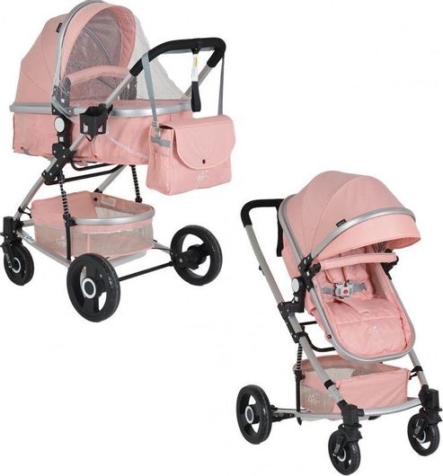 Πολυκαρότσι Moni 2 σε 1 από Νεογέννητα Ροζ