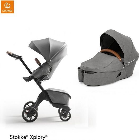 Πολυκαρότσι Stokke 2 σε 1 από Νεογέννητα Γκρι