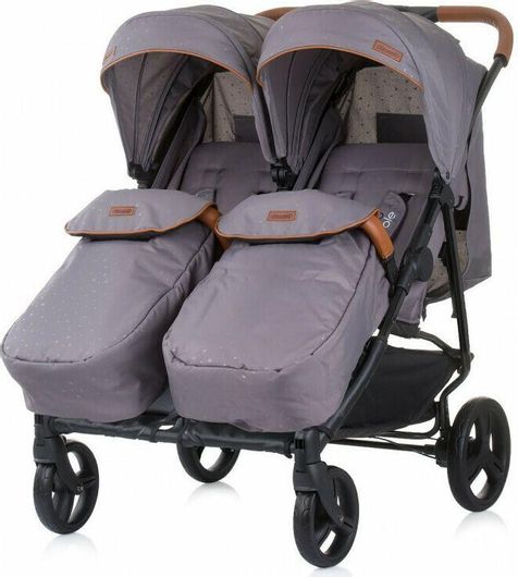 Καρότσι Διδύμων Chipolino από Νεογέννητα Γκρι