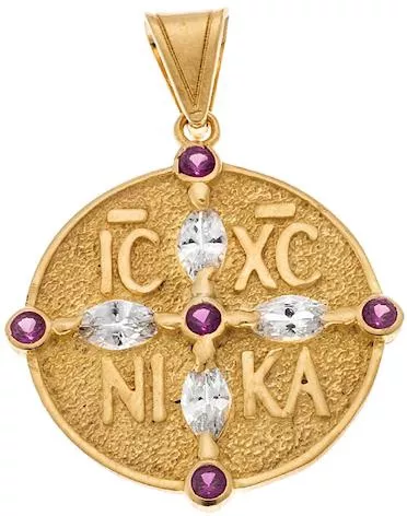 Charm Φυλαχτό ΚωνσταντινάτοΧρυσό 14Κ με Ζιργκόν