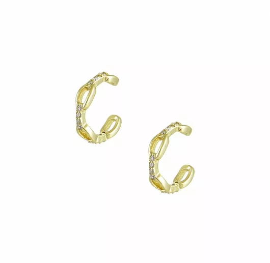 Γυναικείο Σκουλαρίκι Ear CuffΑσήμι Επιχρυσωμένα με Πέτρες