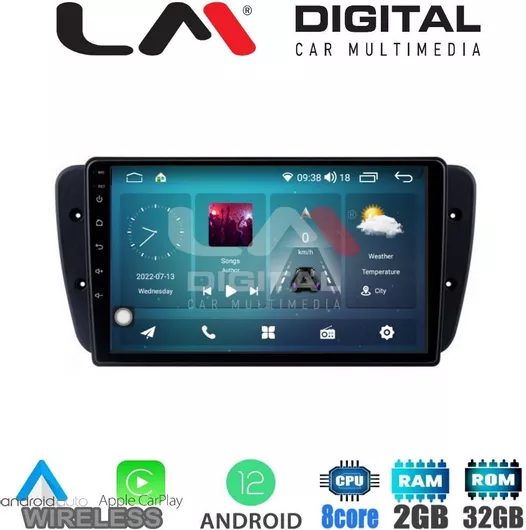 Ηχοσύστημα Αυτοκινήτου LM Digital για Seat Ibiza 2008-2015 (Bluetooth/USB/WiFi/GPS/Apple-Carplay/Android-Auto) με Οθόνη Αφής 9".