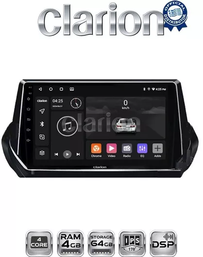 Ηχοσύστημα Αυτοκινήτου Clarion για Peugeot 2008 / 208 2012 (Bluetooth/USB/WiFi/GPS/Apple-Carplay/Android-Auto)