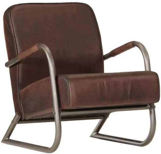 Πολυθρόνα από Γνήσιο Δέρμα Καφέ 60x70x79cm