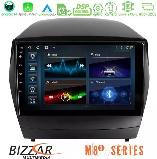 Ηχοσύστημα Αυτοκινήτου Bizzar για Hyundai iX35 2010-2013 με A/C (Bluetooth/USB/WiFi/GPS/Apple-Carplay/Android-Auto) με Οθόνη Αφής 9"