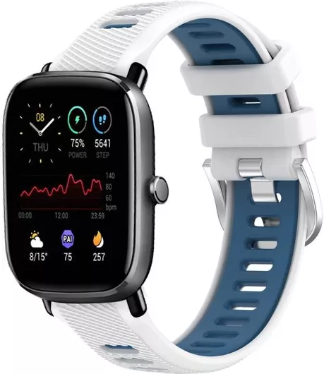 Amazfit Gts 2 Mini 22mm Cross Texture Ζώνη Πόρπη Σιλικόνη Λευκό+μπλε