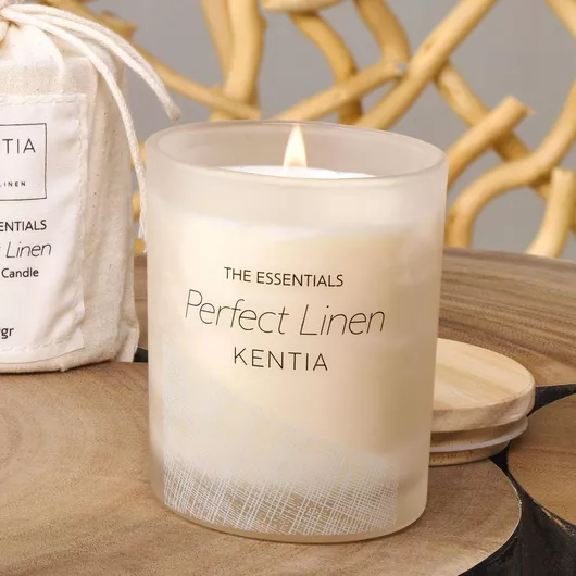 Αρωματικό Κερί Sense 25 Perfect Linen Άρωμα Mimosa Cardamom Κεντια Γυαλί 160gr