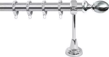 Κουρτινόξυλο Import Hellas Μεταλλικό No6 Διπλό με Σιδηρόδρομο 25mm 360cm Ασημί