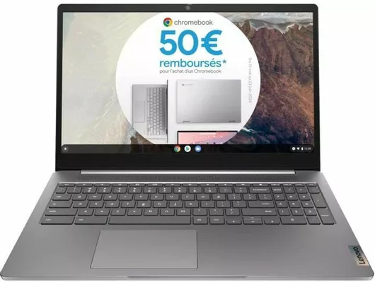 Laptop Lenovo IdeaPad 3 Chrome 15IJL6 15.6" FHD Celeron Dual Core-N4500/4GB/64GB Flash Storage/Chrome OS Arctic Grey US Keyboard