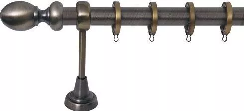 Κουρτινόξυλο Import Hellas Μεταλλικό No6 μονό 25mm 160cm Οξειδέ