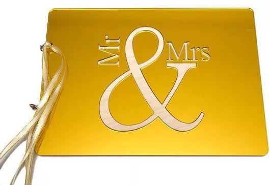 Ευχολόγιο Γάμου Plexiglass "mr & Mrs" 31εκ X 22.5εκ Epl/921008 Kaliso Kls-epl-921008-xryso Χρυσό