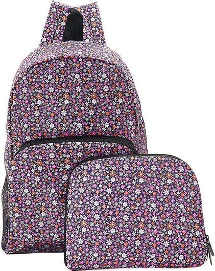 Σχολική Τσάντα Πλάτης Γυμνασίου / Λυκείου Eco Chic Foldable Purple Ditsy Μοβ