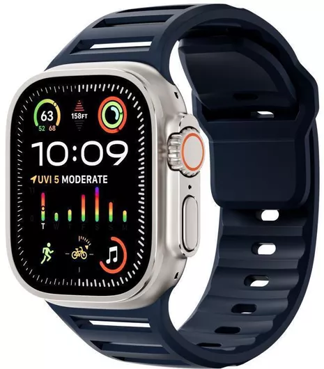 Λουράκι Σιλικόνης Μαύρο Apple Watch 44/45/46mm/Ultra 49mm