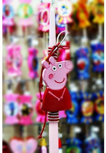 Πασχαλινή Λαμπάδα Γουρουνάκι Πλακέτα 001640