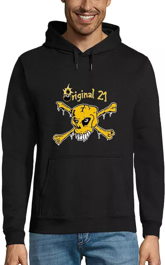 Αεκ Original 21 Scull Φούτερ με Κουκούλα Μαύρο