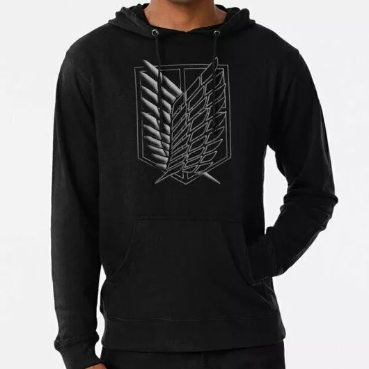 Pegasus Φούτερ με Κουκούλα Attack on Titan Logo - Μαύρο