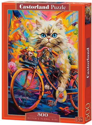 Kitten's Floral Ride Puzzle 2D 500 Κομμάτια