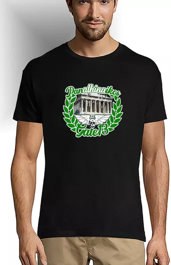 Παναθηναϊκός Gate 13 T-shirt Μαύρο Βαμβακερό