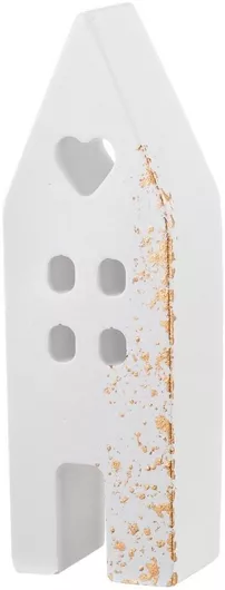 Διακοσμητικό Κεραμικό Σπιτάκι Λευκό-Χρυσό 11,5x4x2,5εκ Κ836