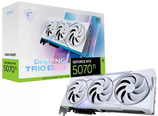 Κάρτα Γραφικών MSI GeForce RTX 5070 Ti 16GB GDDR7 Gaming Trio OC White