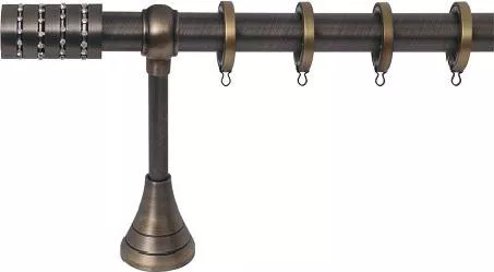 Κουρτινόξυλο Import Hellas Μεταλλικό No7 Διπλό με Σιδηρόδρομο 25mm 160cm Μπρούτζινο