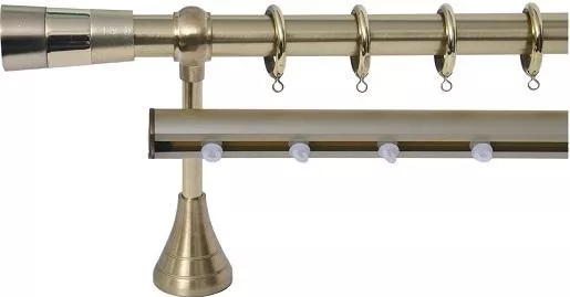 Κουρτινόξυλο Import Hellas Μεταλλικό Διπλό με Σιδηρόδρομο 25mm 240cm Χρυσό