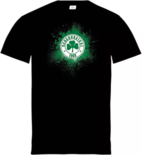 Μπλούζα Μακό Μαύρο Ενηλίκων Pegasus με Τύπωμα Panathinaikos FC (ΠΑΟ, Παναθηναϊκός)