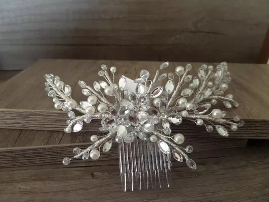 Νυφική Κουάφ χτενάκι Κ730 Sil-k730