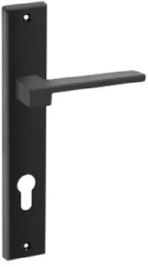 Πόμολο Μεσόπορτας Convex 1535 Ζεύγος Απόσταση Κέντρων 72mm με Πλάκα μαύρο